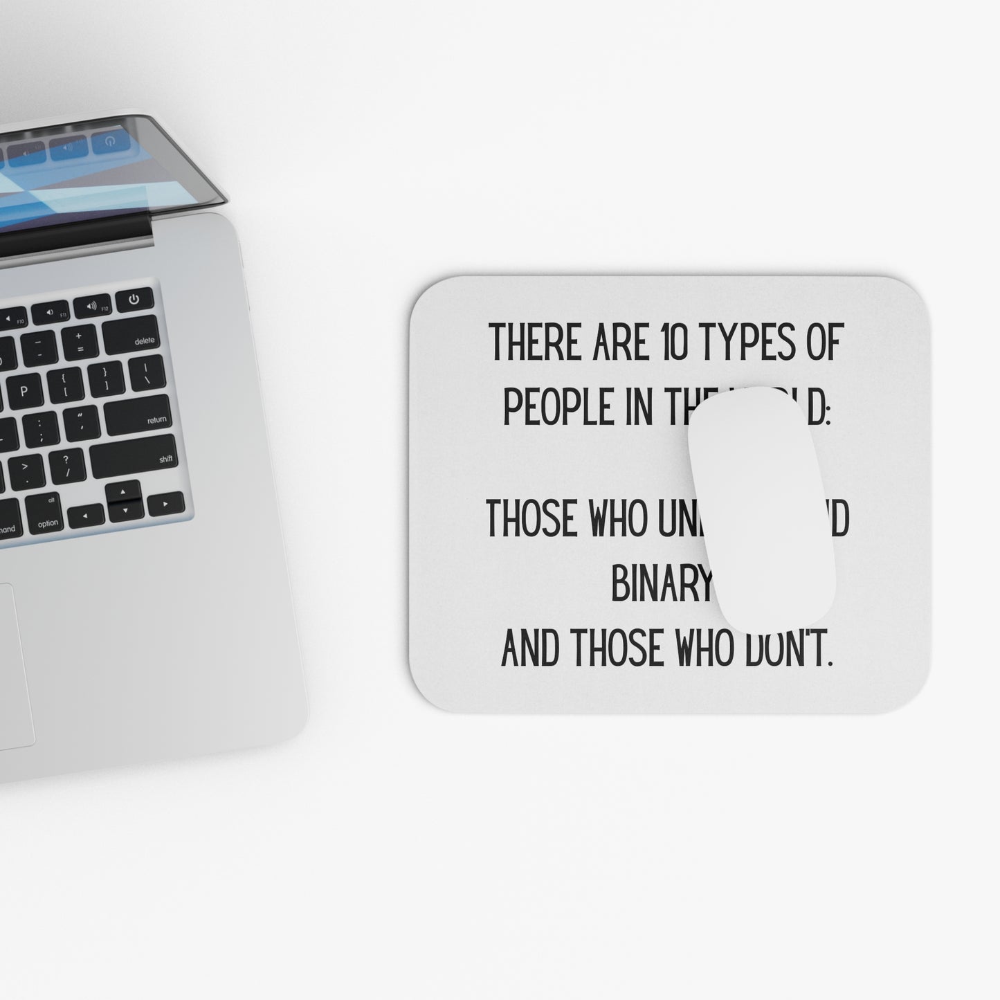 Humorous Mouse Pad, Gift for Programmers, Funny Office Decor, Geeky Accessories, Computer Mouse Mat with Binary Humor
