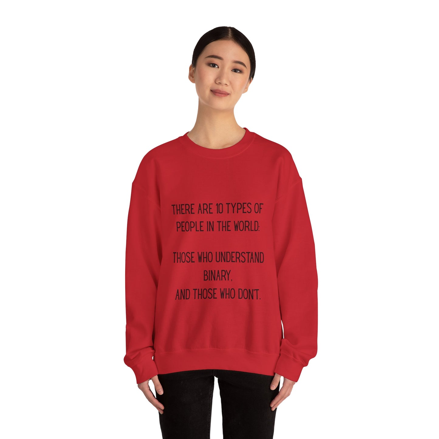 There are 10 types of people, Binary Humor Crewneck Sweatshirt, Funny Gift, Unisex Sweater, Techie Merch, Casual Layering Top