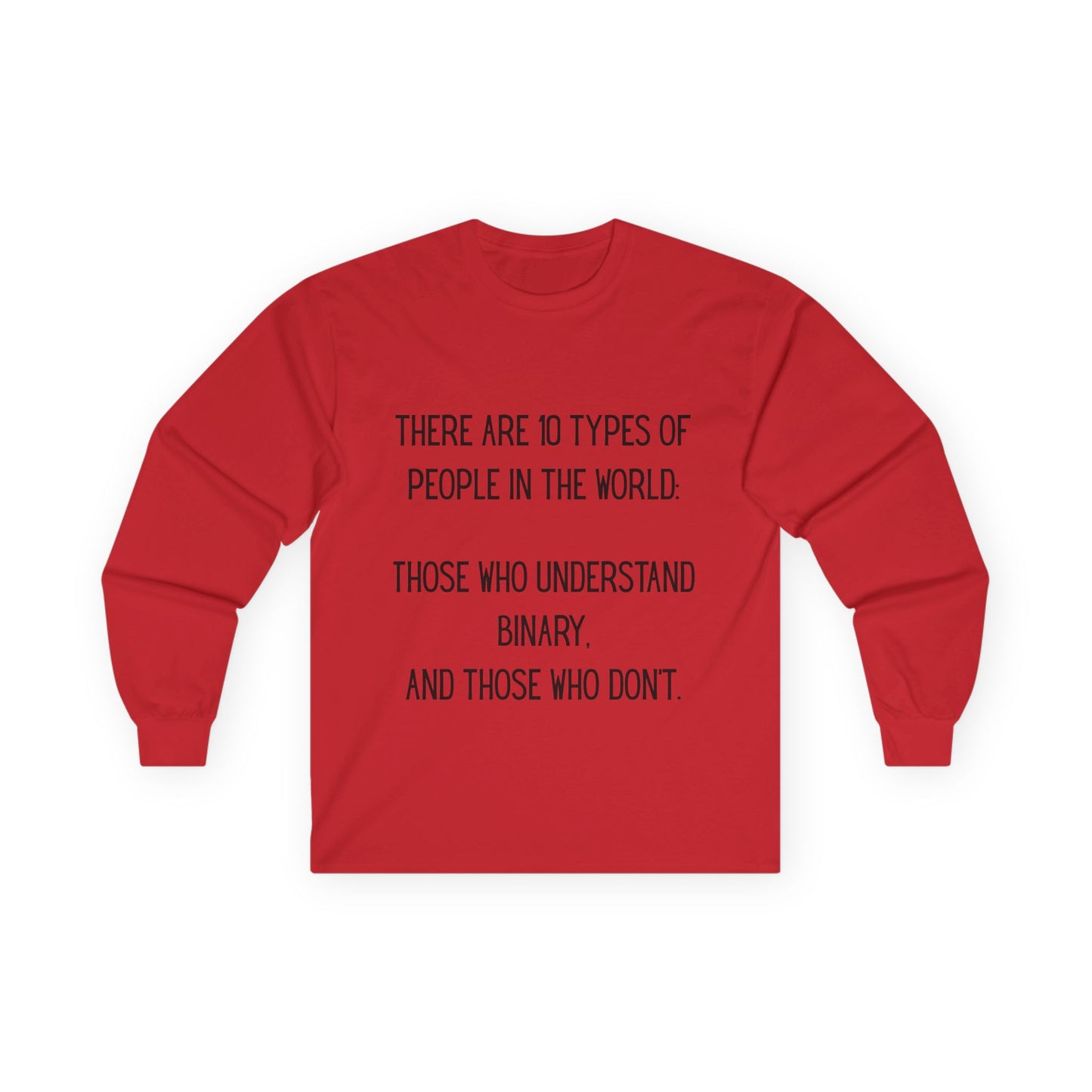 Binary Humor Long Sleeve Tee, Gift for Tech Lovers, Programmer Apparel, Funny T-Shirt, Geeky Wear